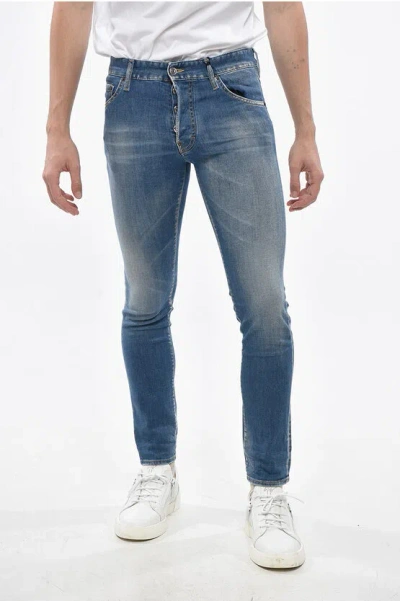 Dsquared2 Regular Fit Cool Gun Jeans With Logoed Button 16cm In Blue