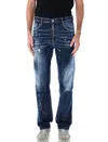 Dsquared2 Distressed Belt Loop Trousers In Blue