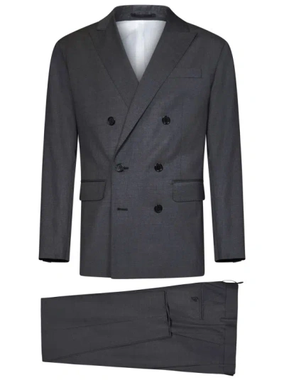 Dsquared2 Regular-fit Grey Stretch Combed Wool Suit