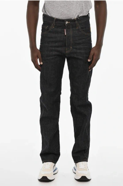 Dsquared2 Regular Fit Jeans With Back Maxi Embroidery In Gray