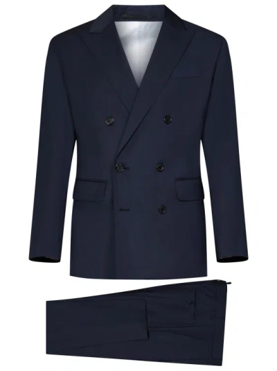 DSQUARED2 REGULAR-FIT NAVY-COLORED STRETCH COMBED WOOL SUIT