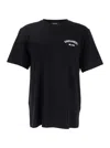 Dsquared2 Black Crew-neck T-shirt With Logo On The Front In Cotton Man In Black