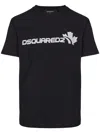Dsquared2 Short Sleeve Crew Neck T-shirt Design In Black