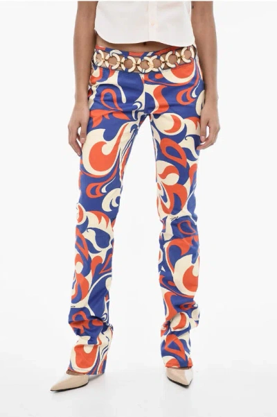 Dsquared2 Regular Waist Printed Pants With Cut-out Details