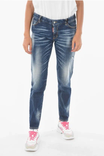 Dsquared2 Regular Waist Skinny Fit Jeans In Blue