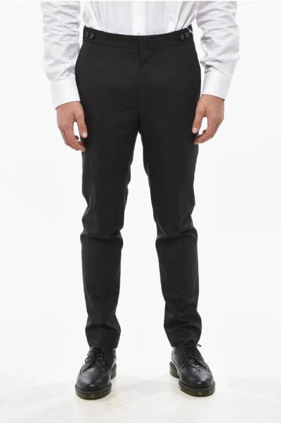 Dsquared2 Regular Waisted Stretch Virgin Wool Pants In Black
