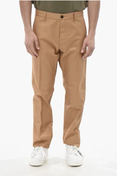 Dsquared2 Regular-rise Cotton Chino Pants In Brown