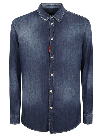 Dsquared2 Relax Dan Bd Shirt In Blue