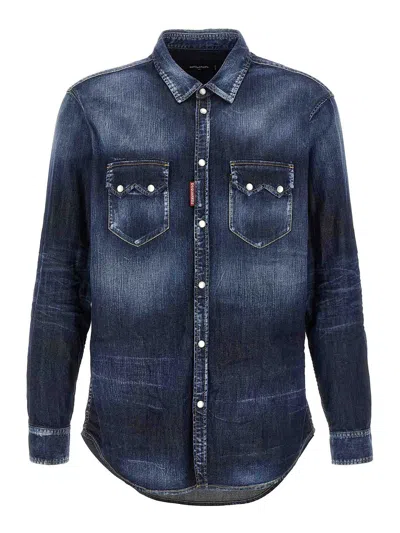 Dsquared2 Relax Dan Shirt In Blue