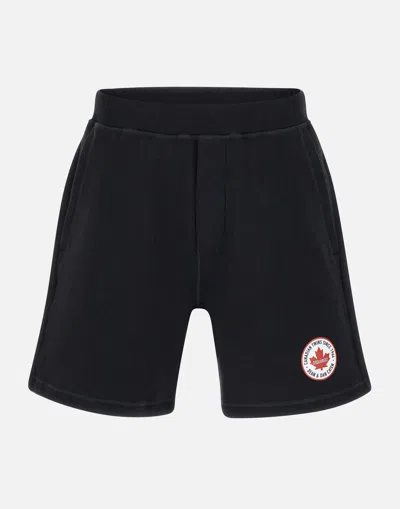 Dsquared2 Relax Fit Black Cotton Shorts