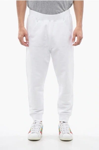 Dsquared2 Relax Fit Brushed Cotton Joggers In White