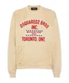 Dsquared2 Cotton Sweatshirt With Distressed Effect In Neutral