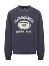 Dsquared2 Crew Neck Graphic Print Sweatshirt In Blue