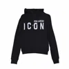 Dsquared2 Icon Logo Black Sweatshirt With Classic Hood In Black