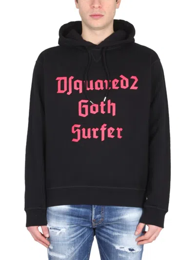 Dsquared2 Relaxed-cut Hooded Sweatshirt In Black