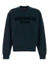 Dsquared2 Relaxed Fit Black Cotton Sweatshirt In Blue