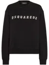 Dsquared2 Relaxed Fit Black Sweatshirts With Bold Logo In Black