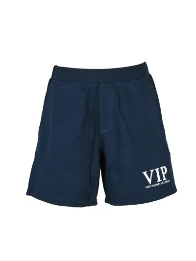 Dsquared2 Relaxed Fit Blue Cotton Sweatshirt Shorts