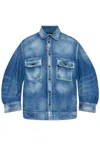Dsquared2 Relaxed Fit Blue Denim-look Shirt With Modern Accents In Blue