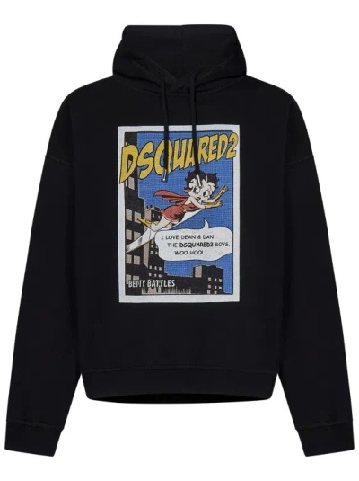 Dsquared2 Graphic-print Jersey Hoodie In Multicolor