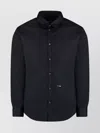 Dsquared2 Relaxed Fit Cotton Shirt With Rounded Hem In Black