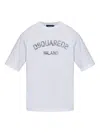 Dsquared2 Relaxed-fit Cotton T-shirt With Bold Graphic Print In White