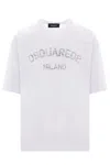 Dsquared2 Relaxed-fit Cotton T-shirt With Bold Graphic Print In White