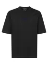 Dsquared2 Black Crewneck T-shirt With Logo Lettering On The Front In Cotton Man In Black