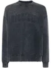 Dsquared2 Washed Grey Sweatshirt With Logo Men In Blue