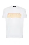 Dsquared2 Crew Neck Cracked Effect Graphic Print In White