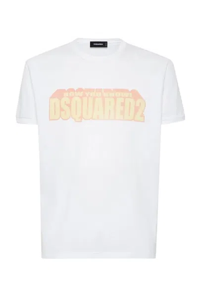 Dsquared2 Relaxed Fit Graphic Print T-shirt In White