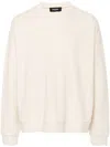 Dsquared2 Relaxed-fit Ribbed Knit Sweater With Subtle Branding In Neutrals