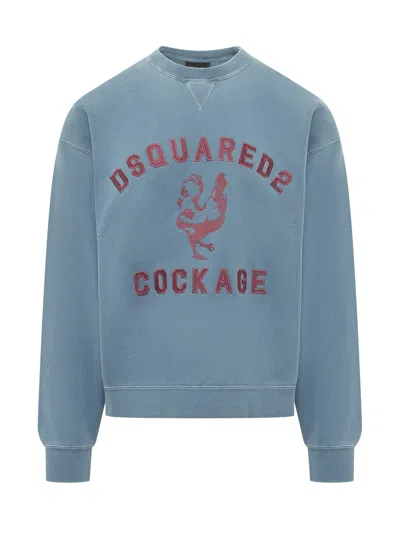 Dsquared2 Relaxed Fit Short Sleeve Graphic Tee In Blue