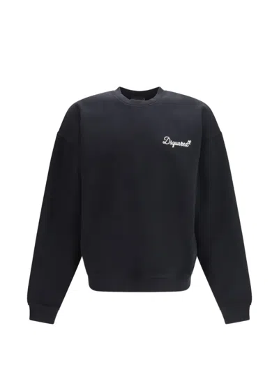 Dsquared2 Black Relaxed-fit Sweatshirt With Logo