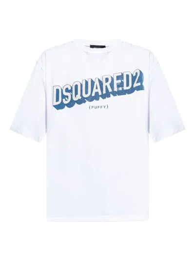 DSQUARED2 DSQUARED2 RELAXED FIT WHITE COTTON T-SHIRT