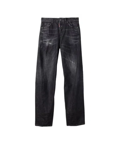 Dsquared2 Relaxed Fit Wide-leg Jeans In Black