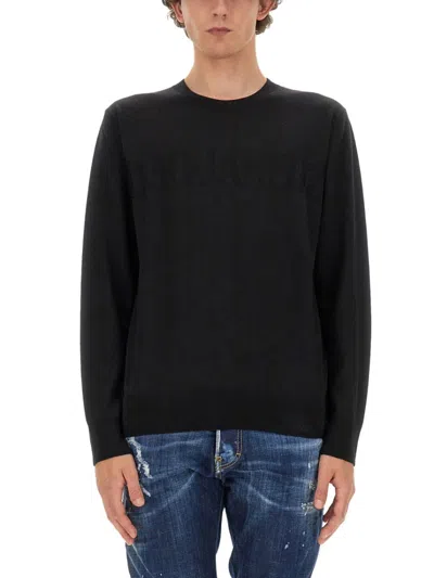 Dsquared2 Relaxed-fit Wool Jersey In Black