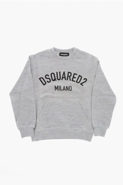 Dsquared2 Relaxed-fit Cotton Crewneck Sweatshirt With Patch Pocket In Gray