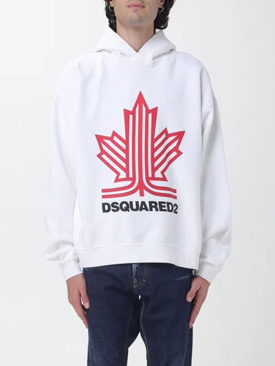 Dsquared2 Relaxed-fit Cotton Hoodie With Contrast Logo In White
