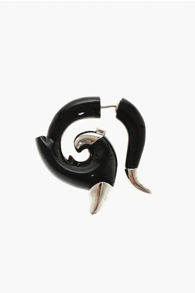 Dsquared2 Resin And Metal Single Earring Flames In Black