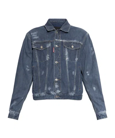 Dsquared2 Retro-detail Denim Jacket In Blue