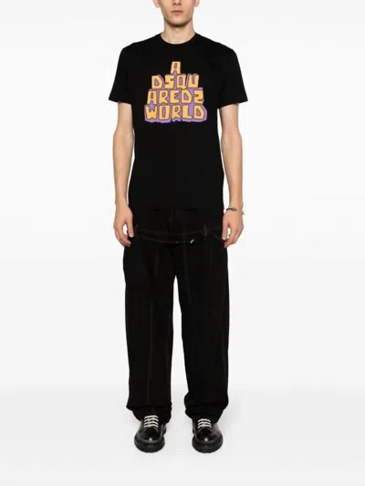 Dsquared2 Reverse World Cool Fit Logo T-shirt - Plus In Black