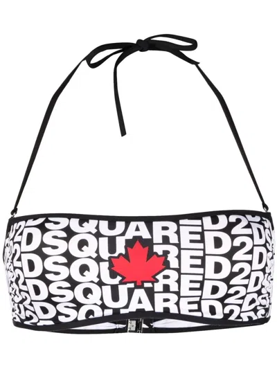 Dsquared2 Reversible Bikini Top In Black