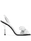 Dsquared2 Leather Holiday Party Sandals With Maxi Rhinestoned Statemen