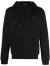 Dsquared2 Rhinestone-embellished Cotton Hoodie In Black
