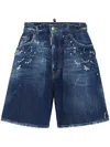Dsquared2 Rhinestone-embellished Denim Shorts In Blue