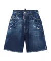 Dsquared2 Rhinestone-embellished Denim Shorts In Blue