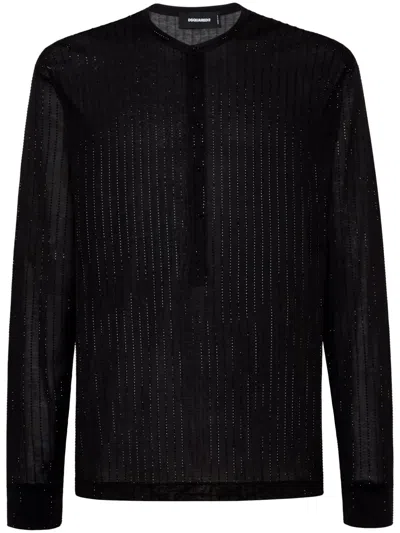 Dsquared2 Rhinestone-embellished T-shirt In Black