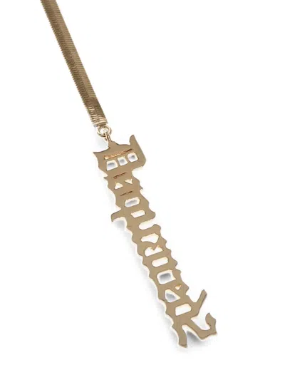 Dsquared2 Rhinestone Logo Pendant Earring In Gold