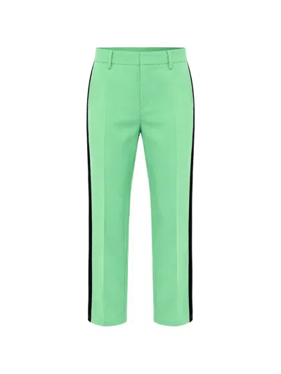 Dsquared2 Rhinestone Side-stripe Trousers In Green